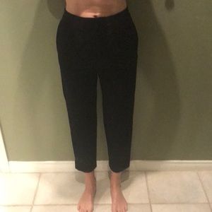 COS Navy wool ankle crop work pants